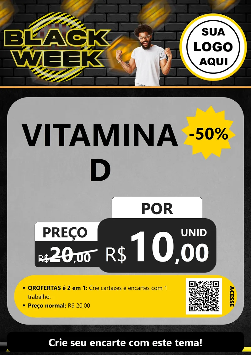 Modelo de Cartaz para Cartaz A4 Vertical com o tema Black Week para Farmácia