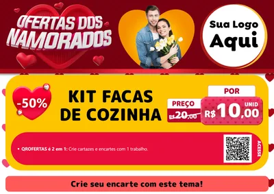 Modelo de Cartaz para Cartaz A4 Horizontal com o tema Ofertas Dos Namorados para Utilidades Domésticas