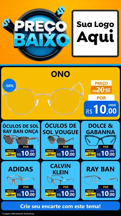 Modelo de Rede Social para Stories com o tema Preço Baixo para Óticas