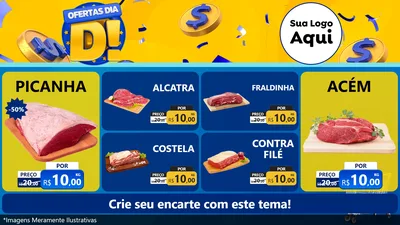 Modelo de TV para TV Horizontal com o tema Ofertas Dia D para Açougue