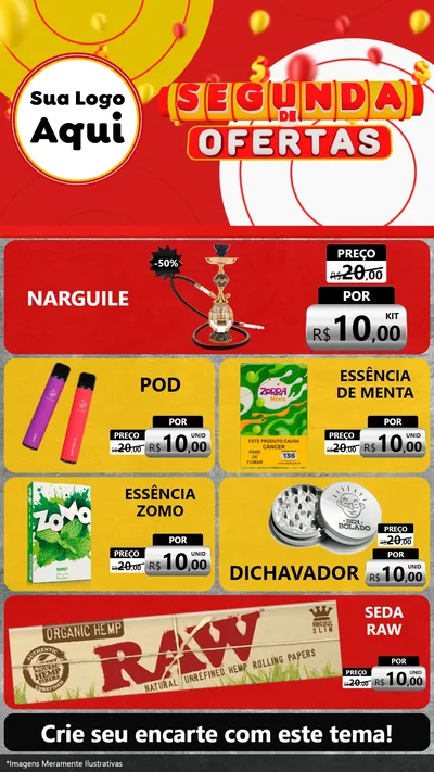 Modelo de TV para TV Vertical com o tema Segunda de Ofertas para Tabacaria
