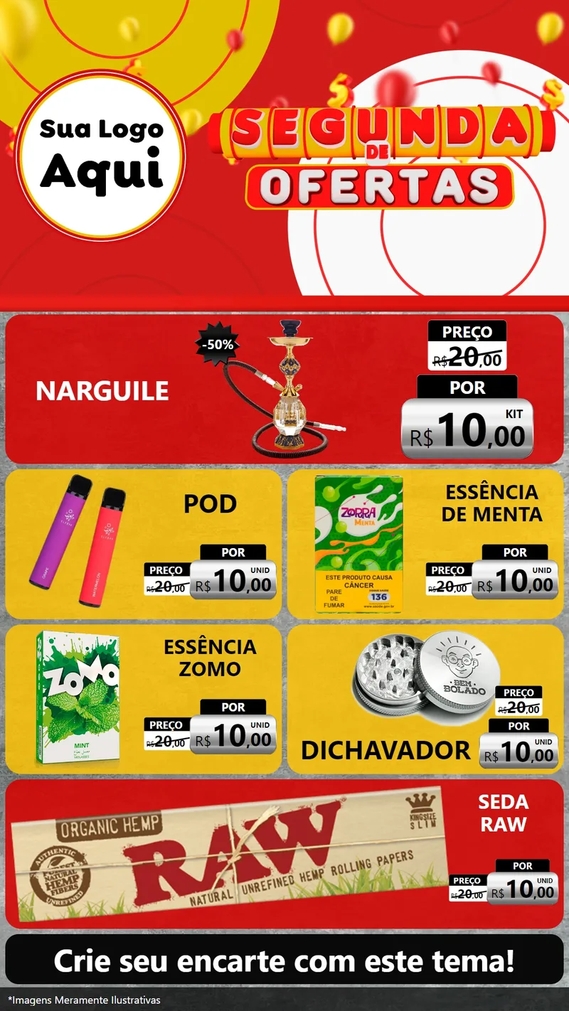Modelo de TV para TV Vertical com o tema Segunda de Ofertas para Tabacaria