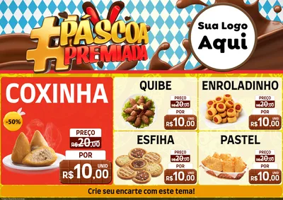 Modelo de Encarte para Encarte A4 Horizontal com o tema Páscoa Premiada para Salgadaria