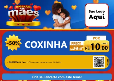Modelo de Cartaz para Cartaz A4 Horizontal com o tema Mês das Mães para Salgadaria