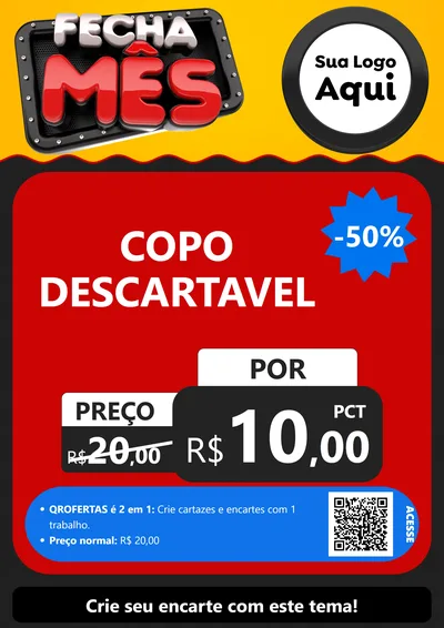Modelo de Cartaz para Cartaz A4 Vertical com o tema Fecha Mês para Embalagens