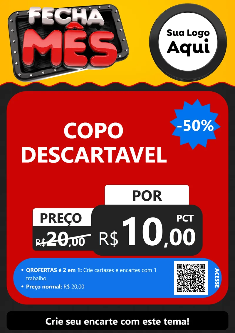 Modelo de Cartaz para Cartaz A4 Vertical com o tema Fecha Mês para Embalagens
