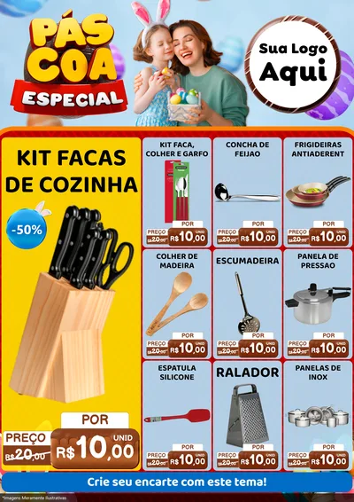 Modelo de Encarte para Encarte A4 Vertical com o tema Páscoa Especial para Utilidades Domésticas