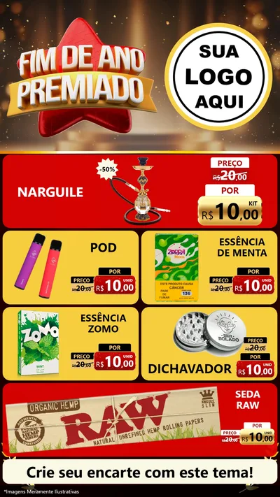 Modelo de TV para TV Vertical com o tema Fim de Ano Premiado para Tabacaria