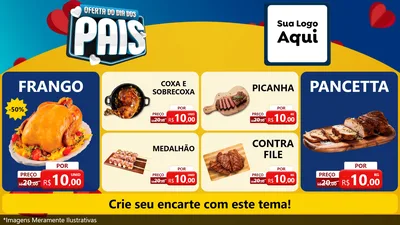 Modelo de TV para TV Horizontal com o tema Oferta Do Dia Dos Pais para Assados