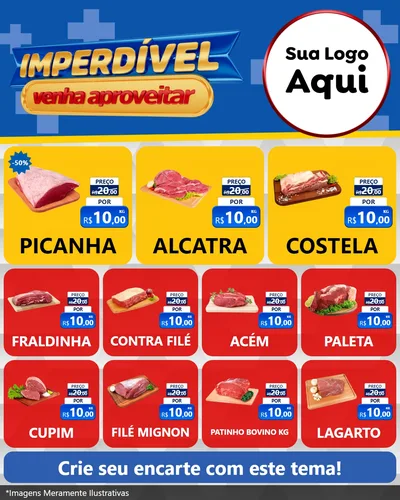 Modelo de Rede Social para Feed Instagram com o tema Imperdível para Açougue