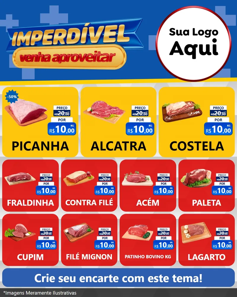 Modelo de Rede Social para Feed Instagram com o tema Imperdível para Açougue