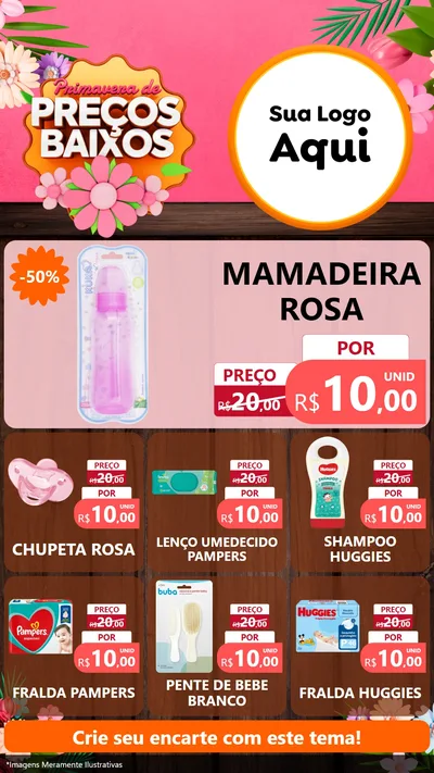 Modelo de Rede Social para Stories com o tema Primavera de Preços Baixos para Bebês