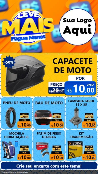 Modelo de Rede Social para Stories com o tema Leve Mais, Pague Menos para Moto peças