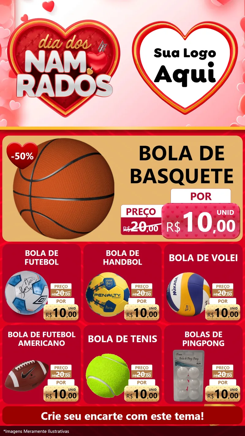 Modelo de Rede Social para Stories com o tema Dia dos Namorados para Artigos Esportivos