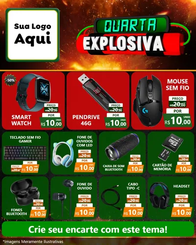 Modelo de Rede Social para Feed Instagram com o tema Quarta Explosiva para Informática