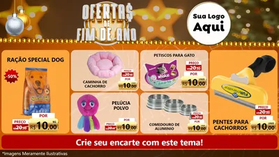 Modelo de TV para TV Horizontal com o tema Ofertas de Fim de Ano para Pet Shop