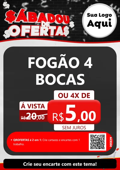 Modelo de Cartaz para Cartaz A4 Vertical com o tema Sabadou de Ofertas para Móveis e Eletro