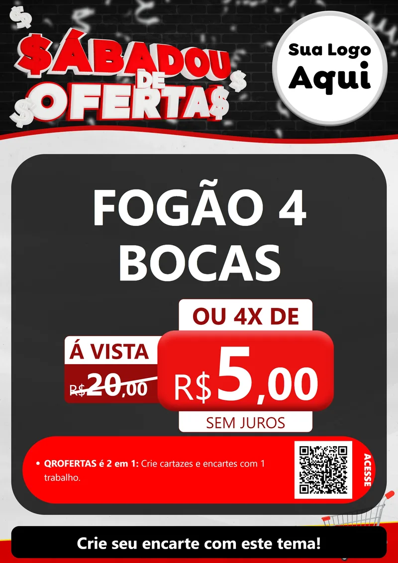Modelo de Cartaz para Cartaz A4 Vertical com o tema Sabadou de Ofertas para Móveis e Eletro