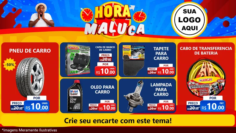 Modelo de TV para TV Horizontal com o tema Hora Maluca para Auto peças