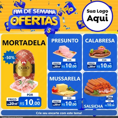 Modelo de Rede Social para Feed Facebook com o tema Fim de Semana de Ofertas para Frios e Laticínios