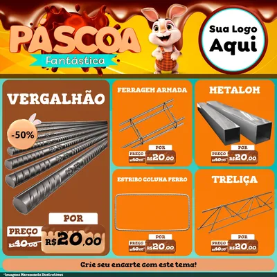 Modelo de Rede Social para Feed Facebook com o tema Páscoa Fantástica para Ferragens