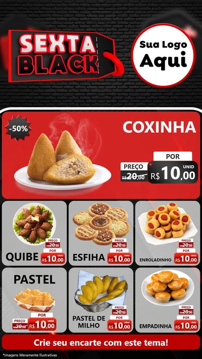 Modelo de Rede Social para Stories com o tema Sexta Black para Salgadaria