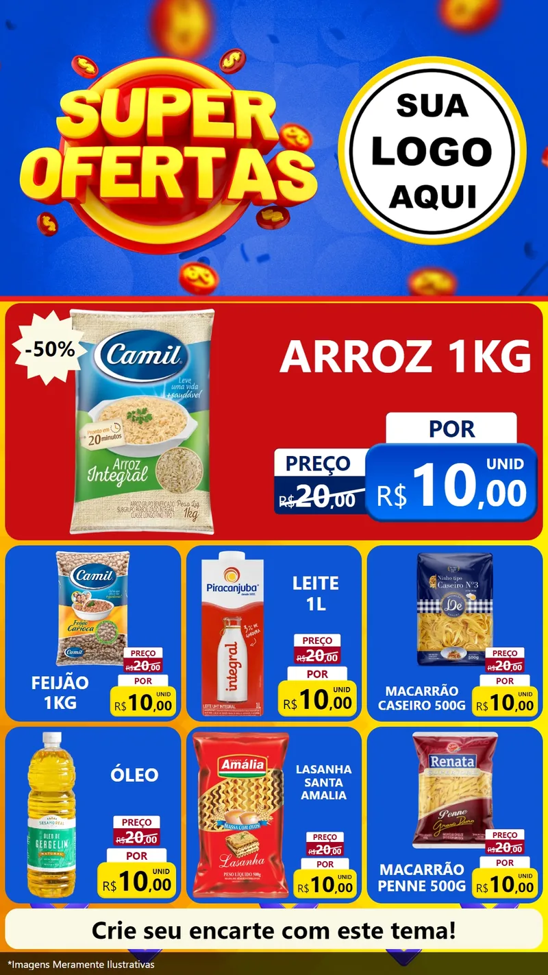 Modelo de Rede Social para Stories com o tema Super Ofertas para Supermercado