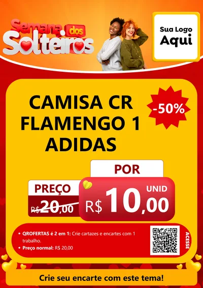 Modelo de Cartaz para Cartaz A4 Vertical com o tema Semana dos Solteiros para Roupas e acessórios