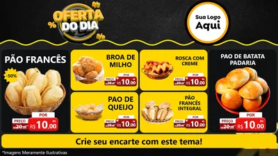 Modelo de TV para TV Horizontal com o tema Oferta Do Dia para Padaria