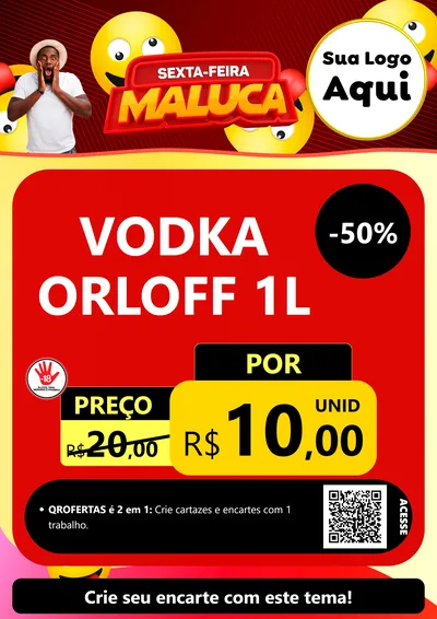 Modelo de Cartaz para Cartaz A4 Vertical com o tema Sexta-feira Maluca para Distribuidora de bebidas