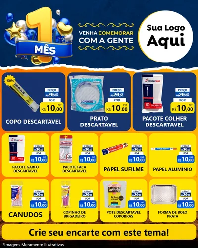 Modelo de Rede Social para Feed Instagram com o tema Um Mês de Aniversário para Embalagens