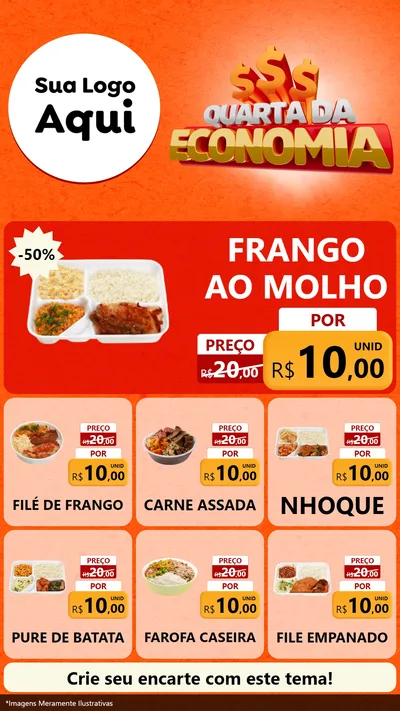 Modelo de Rede Social para Stories com o tema Quarta da Economia para Restaurante