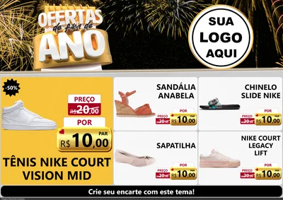Modelo de Encarte para Encarte A4 Horizontal com o tema Ofertas de Fim de Ano para Calçados