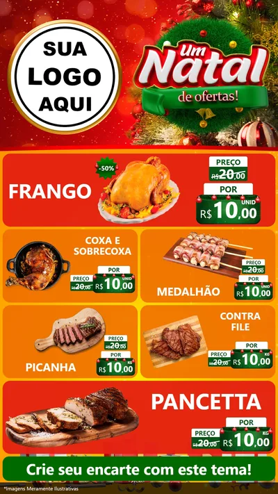 Modelo de TV para TV Vertical com o tema Um Natal de Ofertas para Assados