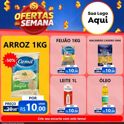 Modelo de Rede Social para Feed Facebook com o tema Ofertas Da Semana para Supermercado