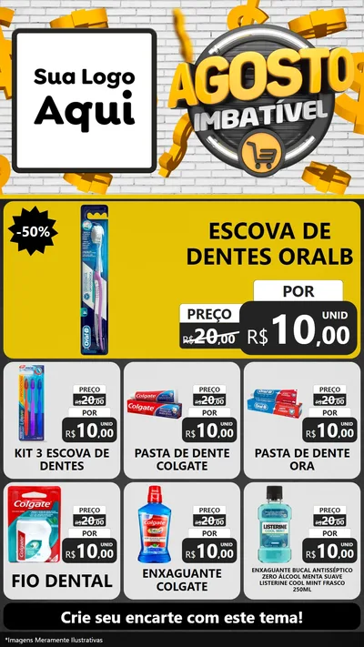Modelo de Rede Social para Stories com o tema Agosto imbatível para Higiene Pessoal