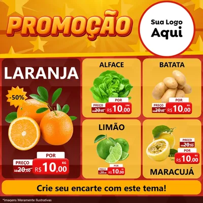Modelo de Rede Social para Feed Facebook com o tema Promoção para Hortifrúti