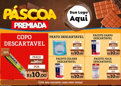 Modelo de Encarte para Encarte A4 Horizontal com o tema Páscoa Premiada para Embalagens