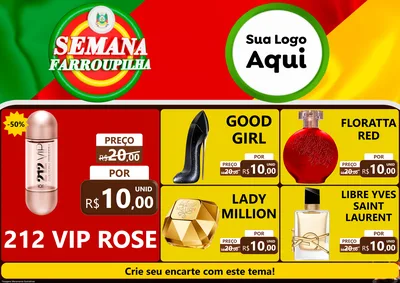 Modelo de Encarte para Encarte A4 Horizontal com o tema Semana Farroupilha para Perfumes