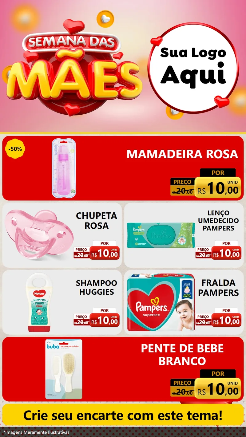 Modelo de TV para TV Vertical com o tema Semana das Mães para Bebês