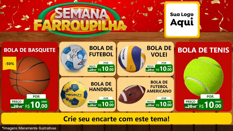 Modelo de TV para TV Horizontal com o tema Semana Farroupilha para Artigos Esportivos