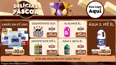 Modelo de TV para TV Horizontal com o tema Delícias de Páscoa para Produtos de Limpeza