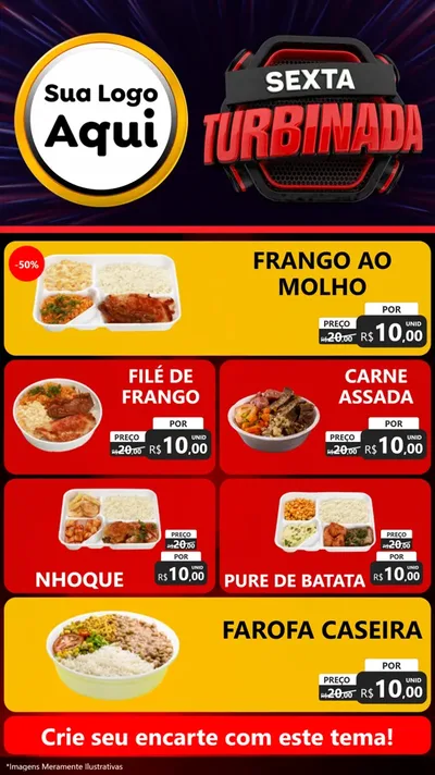 Modelo de TV para TV Vertical com o tema Sexta Turbinada para Restaurante