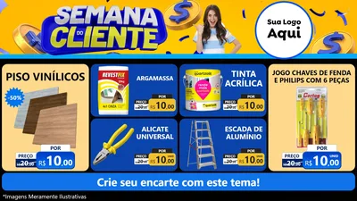 Modelo de TV para TV Horizontal com o tema Semana do Cliente para Material para Construção