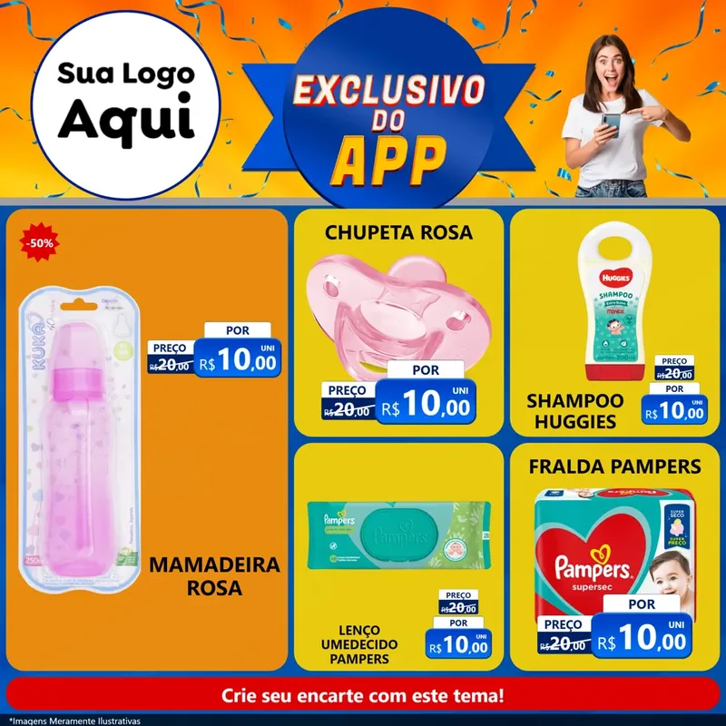 Modelo de Rede Social para Feed Facebook com o tema Exclusivo do Aplicativo para Bebês
