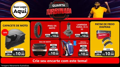 Modelo de TV para TV Horizontal com o tema Quarta Turbinada para Moto peças