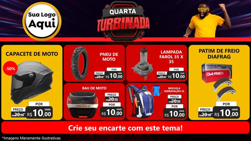 Modelo de TV para TV Horizontal com o tema Quarta Turbinada para Moto peças