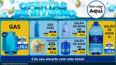 Modelo de TV para TV Horizontal com o tema Ofertas de Inverno para Água e gás