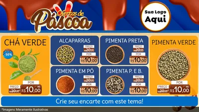 Modelo de TV para TV Horizontal com o tema Ofertas de Páscoa para Produtos Naturais