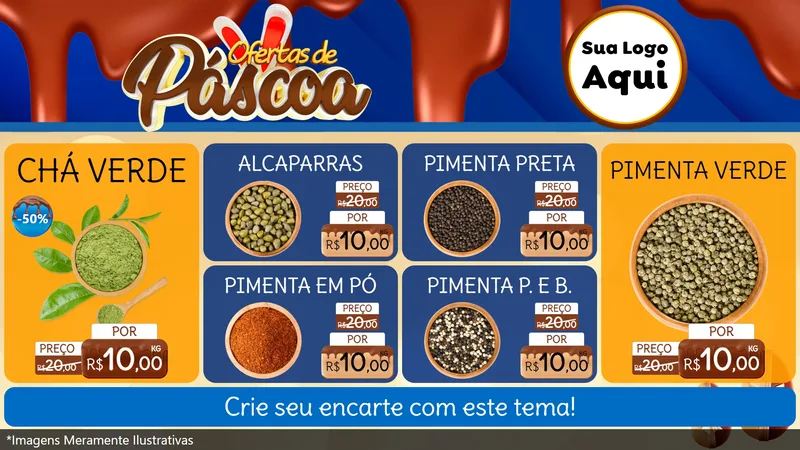 Modelo de TV para TV Horizontal com o tema Ofertas de Páscoa para Produtos Naturais